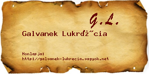 Galvanek Lukrécia névjegykártya